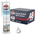 Kraken Bond Premium Kitchen and Bathroom Silicone Caulk White - (2x10.1 fl.oz) RTV White Caulking Silicone Waterproof for Kitchen, Bathroom, Shower, Sink, Anti Shrink 100% Silicone Caulking | 48 Pack