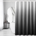 Gibelle Long Shower Curtain 72 x 78, Tall Black Ombre Shower Curtain for Bathroom, Waffle Weave Fabric Shower Curtain Set with Hooks, Water Repellent, Machine Washable