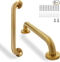 Shower Grab Bar, 2 Pack 16 Inch Gold Bathroom Safety Bar, 1.25" Diameter 304 Stainless Steel Grab Bars for Bathtubs and Showers, Handicap Shower Grab Bar for Seniors Elderly