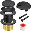 Tub Stopper Bathtub Drain Kit, Black Universal Bathtub Overflow Drain Cover, Metal Tip-Toe Trim Kit with Easy Fit Design for Most Tubs