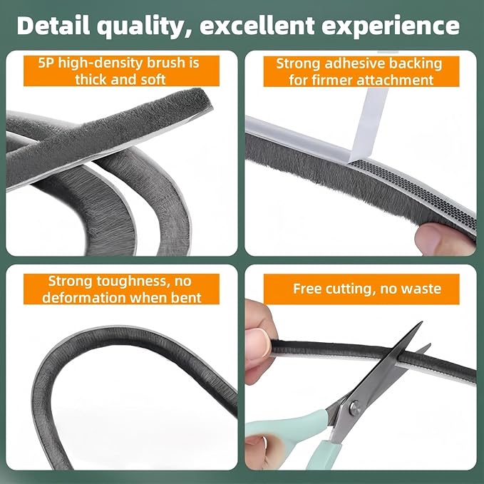 Window Weather Stripping Door Seal, 16.5FT Self-Adhesive Soundproofing Weather Strip for Exterior Door Frame Window Winter Insulation Noise Cancelling Window Inserts, 0.35in x 0.35in, Gray