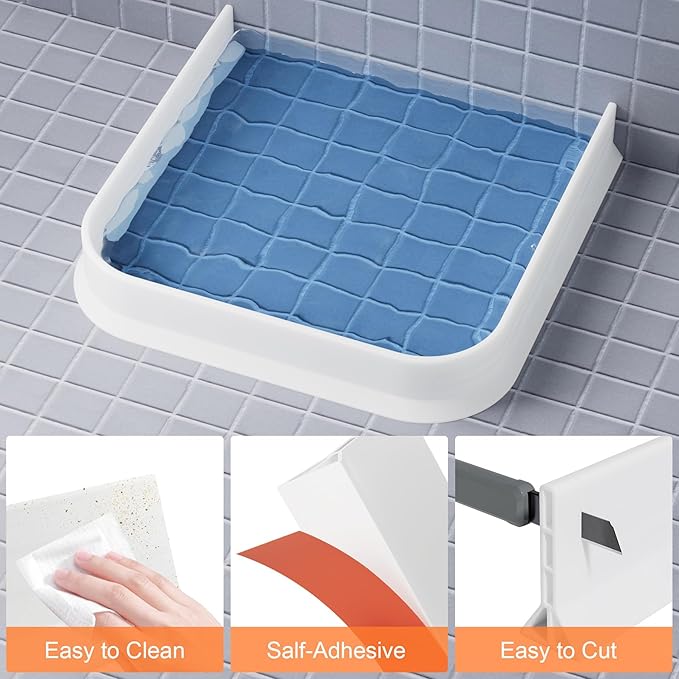 3.8'' High Shower Threshold Water Dam Collapsible Shower Water Splash Guard for Shower Water Blocker for Wet and Dry Separation Bathroom and Kitchen (43 Inch)