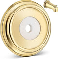 Dreyoo Metal Tub Spout Cover Ring, Bathtub Spout Trim Plate Ring with 1 Pcs Foam Gasket, 1-1/2 Inch ID and 3-5/8 Inch OD(Polished Brass)