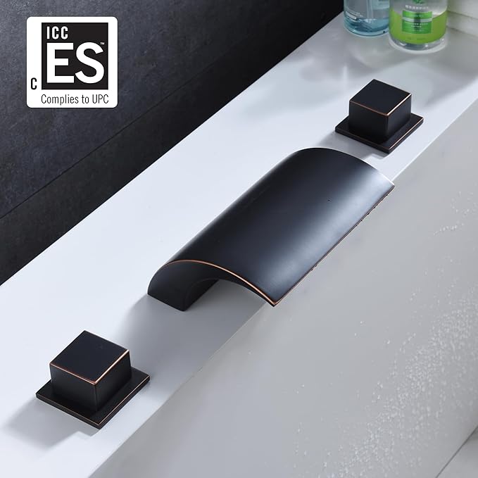sumerain Roman Tub Faucets Oil Rubbed Bronze,Waterfall Tub Filler Faucet for High Flow