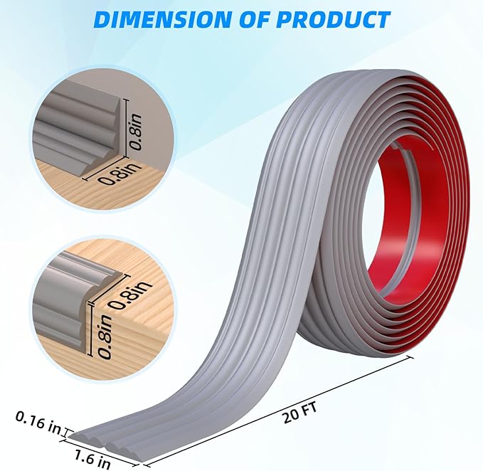 20FT Flexible Wall Corner Protector Moulding Trim, Peel and Stick Inside & Outside Wall Corner Guards Edge Protector,Self Adhesive Molding Trim Strip for Edge Ceiling