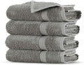 Towel Bazaar Premium Cotton Super Soft and Absorbent Turkish Towels (4-Piece Washcloth, Gray)