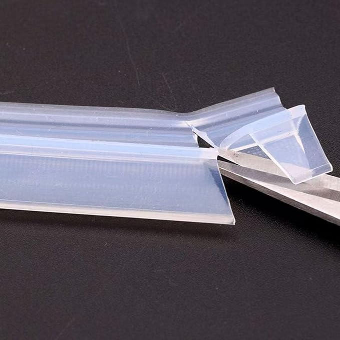 Frameless Soft Shower Door Sweep Seal Drip Rail, Glass Shower Silicone Door Seal Strip,Weatherproof Silicone Seal Fit for Glass (U Type, 8mm (5/16"))