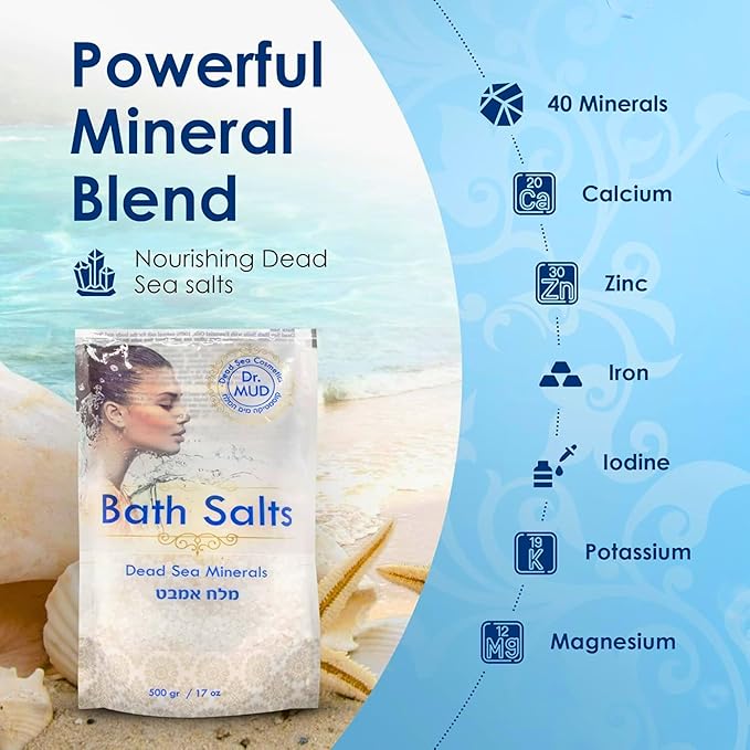 Natural Dead Sea Salt 100% Mineral-Rich Bath Soak, More Minerals Than Epsom Salt, Deep Relaxation, Detox, Exfoliates & Softens Skin, Helps Psoriasis, Eczema, Joint & Muscle (42.3 oz, Jasmine)