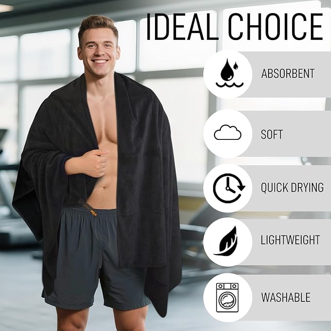SUNLAND Microfiber Gym Bath Towel Ultra Soft Travel Camping Towel Super Absorbent Swimming Sport Towels for Adults and Children