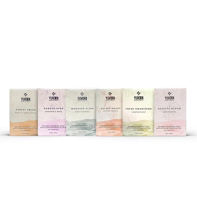 6 Pcs Women Natural Handmade Body Soaps 5 OZ Pack Floral Radiance Long lasting Fragrance Luxurious Scents with Natural Ingredients – Sulfate & Paraben Free, Vegan Soap
