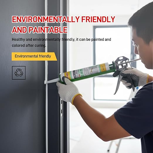 VGS66 Beauty Silicone Caulkfor Trim & Baseboards - Flexible Interior Gap Filler for Crown Molding, Door Frames & Woodwork - Easy Water Clean-Up, Paint-Ready in 30 Mins, White