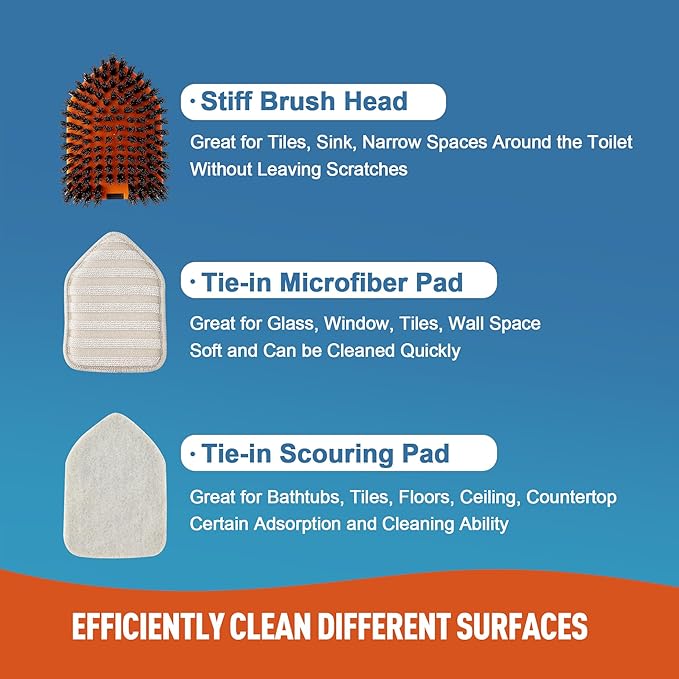 Tile Tub Scrubber Brush with 3 Different Function Cleaning Heads and 56" Extendable Long Handle-No Scratch Shower Scrubber for Cleaning Bathroom Kitchen Toilet Wall,Bathtub,Sink,Grey