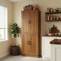 71" Tall Kitchen Pantry Cabinet, Freestanding Food Storage Organizer with Doors & Adjustable Shelves, Large Utility Hutch Cupboard for Dining Room, Living Room, Bathroom & Home Office, Brown