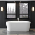 67" Acrylic Freestanding Bathtubs, Stand Alone Tub, Soaking Tubs for Bathroom, Integrated Overflow and Drain, cUPC Certified, Gloss White
