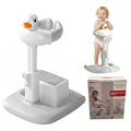 Baby Bath Stand with Built-in Seat - Duck Design - Anti-Slip Base - Baby Shower Stand for Sitting or Standing (Gray)