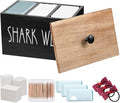 Wooden Tampon Storage Box for Bathroom, 3 Compartment Sanitary Napkin Organizer with Lid, Farmhouse Cotton Ball Holder, Feminine Product Container for Back of Toilet