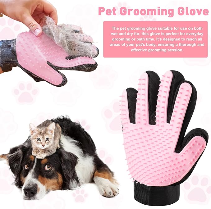 Dog Shower Attachment for Bathroom & Bathtub with 6.6FT Shower Hose, 8 Sprayer Modes Dog Washing Hose Attachment with Pet Grooming Glove Shower Diverter and Holder
