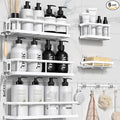 YASONIC Shower Caddy, 6 Pack Large Capacity shower organizer with Soap Holder and 12 Hooks, Rustproof Shower Shelves for Inside Shower, No Drilling&Sleek Bathroom Organizers and Storage White