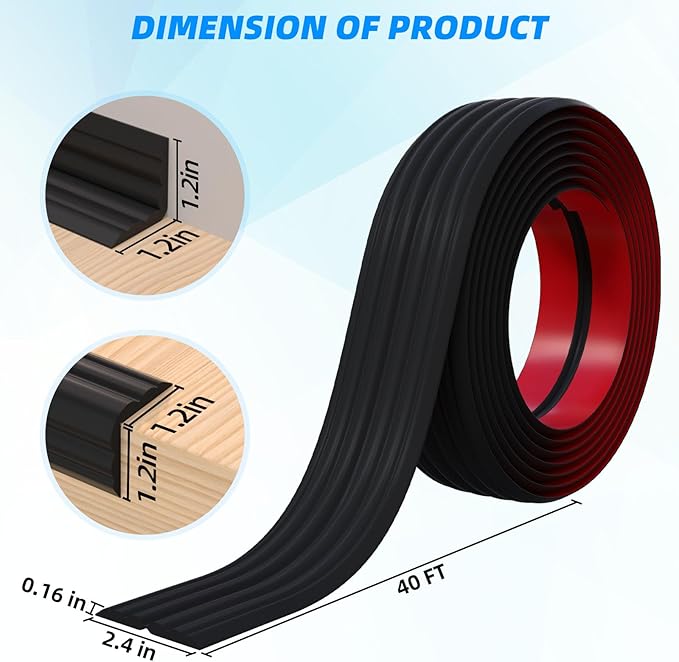 40FT Flexible Wall Corner Protector Moulding Trim, Peel and Stick Inside & Outside Wall Corner Guards Edge Protector,Self Adhesive Molding Trim Strip for Edge Ceiling