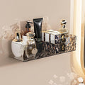 Wall Mounted Bathroom Caddy Organizer, Adhesive Shower Shelf for Inside Shower Caddy Plastic Bathroom Organizers and Storage for Wall, Bath, Makeup, Home Decor, No Drilling (Black)