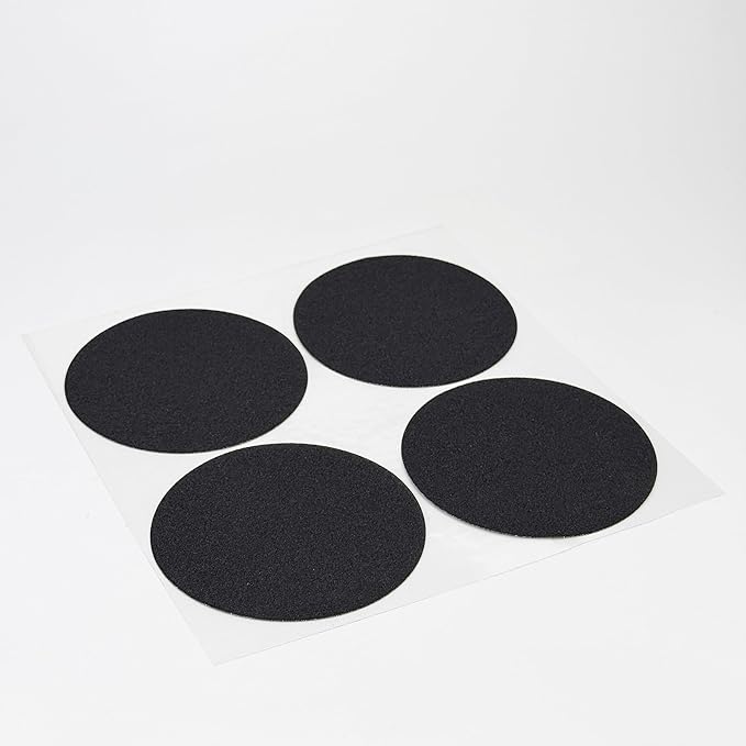 S&X 24 Pcs Anti Slip Shower Stickers (Large 4" Round), Modern Black Non Slip Bathtub Stickers, High Traction Grit Safety Dots for Tub Floor, Waterproof with Scraper
