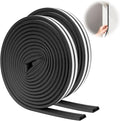 SUNMON Weather Stripping Door Seal, D-Type Strip Weather Stripping Seal Strip for Doors/Windows, Soundproofing Weatherstrip Gap Collision Avoidance 52 Feet (Black