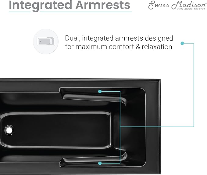 Voltaire 60 in. x 32 in. Acrylic Matte Black, Skirted Alcove, Integral, Left-Hand Drain, Apron Bathtub