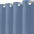 Inhousolu No Hook Waffle Weave Shower Curtain with Removable Snap in Fabric Liner Set for Bathroom, 230 GSM Heavy Duty Weighted Hem Water Repellent Washable Bath Curtains, 72 x 78 Inch, Moonlight Blue