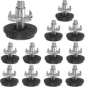 uxcell 1/4"-20 Thread Furniture Feet Levelers, 12Set 19mm L Adjustable Furniture Feet Screw in Threaded Leveling Leg Screw on Chair Foot Glides Leveling for Table Chair Cabinet Black