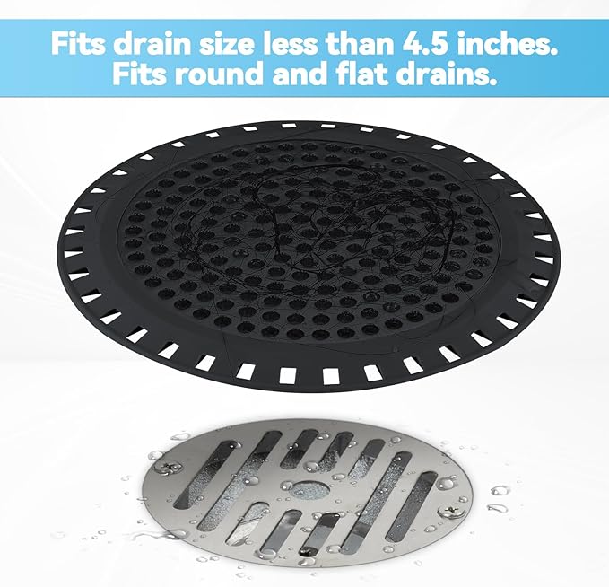 Shower Drain Hair Catcher,Shower Drain Cover Bathtub Drain Strainers Weighted Metal Hair Trap Stopper Sink Drain Protector Filter Bathroom Flat Strainer Stopper