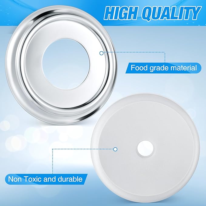 Dreyoo Metal Tub Spout Cover Ring, Bathtub Spout Trim Plate Ring with 1 Pcs Foam Gasket, 1-1/2 Inch ID and 3-5/8 Inch OD(Chrome)