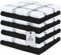 DAN RIVER Premium Dish Cloth 100% Cotton 12 X 12 Inches |Pack of 8|-Ultra Soft Tea Towels-Highly Absorbent Kitchen Rags-Terry Dishcloth for Kitchen and Household Cleaning |Black|
