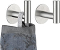 JQK Self Adhesive Towel Hook Brushed, No Drill Stick on Coat Robe Clothes Wall Hook for Bathroom Kitchen Garage 2 Pack, 304 Stainless Steel Brushed Steel, ATH110-BN-P2
