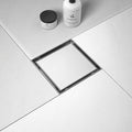 Square Shower Drain 6", Brushed Floor Drain with Tiled Insert Grate & Hair Strainer, 304 Stainless Steel Bathroom 2-in-1 Tiled in Drain, CUPC Certified (Brushed, 6'')