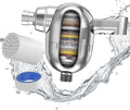 Hard Water Shower Head Filter - 25-Stage Aluminum, Easy Install, Removes Chlorine/Metals for Healthier Skin & Hair
