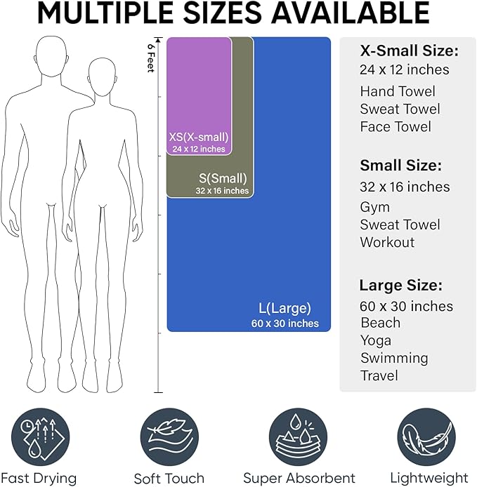 APEXUP Microfiber Travel Towel, Ultra Absorbent Quick Dry Towels, Lightweight Gym Sports Camping Towel for Workout, Yoga, Beach, Shower, Swimming (Combo, Army Green)