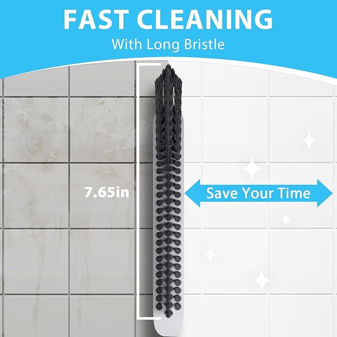 Grout Cleaner Brush for Floors Tile Corner, V Shape Stiff Scrubber Cleaning Bathroom Shower, Blue,1 Pcs