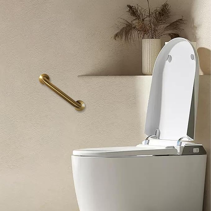 Shower Grab Bar, 2 Pack 12 Inch Gold Bathroom Safety Bar, 1.25" Diameter 304 Stainless Steel Grab Bars for Bathtubs and Showers, Handicap Shower Grab Bar for Seniors Elderly