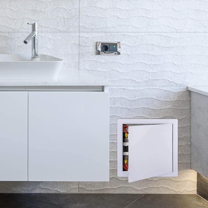 Plumbing Access Panel for Drywall 12 x 12 Inch Plastic Access Door Removable Wall Access Panel Ceiling Reinforced Hinged Durable
