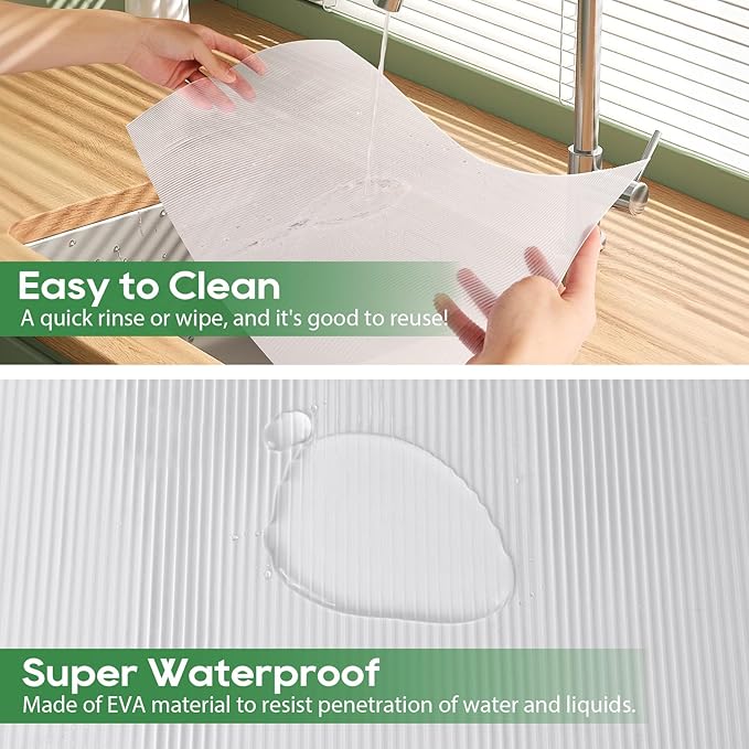Anoak Shelf Liner - Non-Slip Cabinet Liner, 16 Inch x 10 FT(120 Inch) Durable Waterproof Washable Oil-Proof for Kitchen Cabinet, Shelves, Refrigerator, Storage, Desks, Non Adhesive