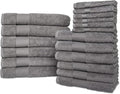Hencely 18-Piece Bath Towel Set - High Absorbency, Quick Drying - 100% Soft Turkish Cotton - 6 Bath Towels, 6 Hand Towels, 6 Washcloths - Bathroom, Home, Hotel, Spa, and Gym - 18-Pack Gray