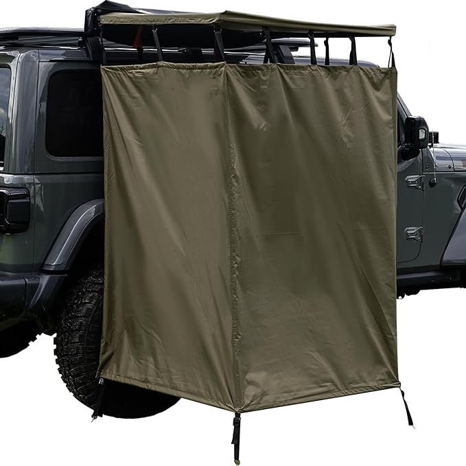 Vehicle Side Shower Room with Roof, 3.3ft x 3.3ft Privacy Shelter Restroom, Car Side Shower Room, Portable Shower Tent for Camping