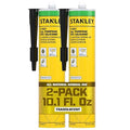 Stanley S421 All-Purpose RTV Silicone Sealant (2 x 10.1 fl.oz.) – 100% Waterproof Translucent Caulk | Industrial-Grade Silicone for Kitchen, Bathroom, Shower, Window, Door, Indoor & Outdoor Use