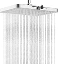 Hibbent 5 Spray Modes Shower Head, 13'' High Pressure Rain Shower Head, Large Rainfall Showerhead for Bathroom, High Flow Waterfall Fixed Showerheads with Adjustable Swivel Ball Joint, Silver