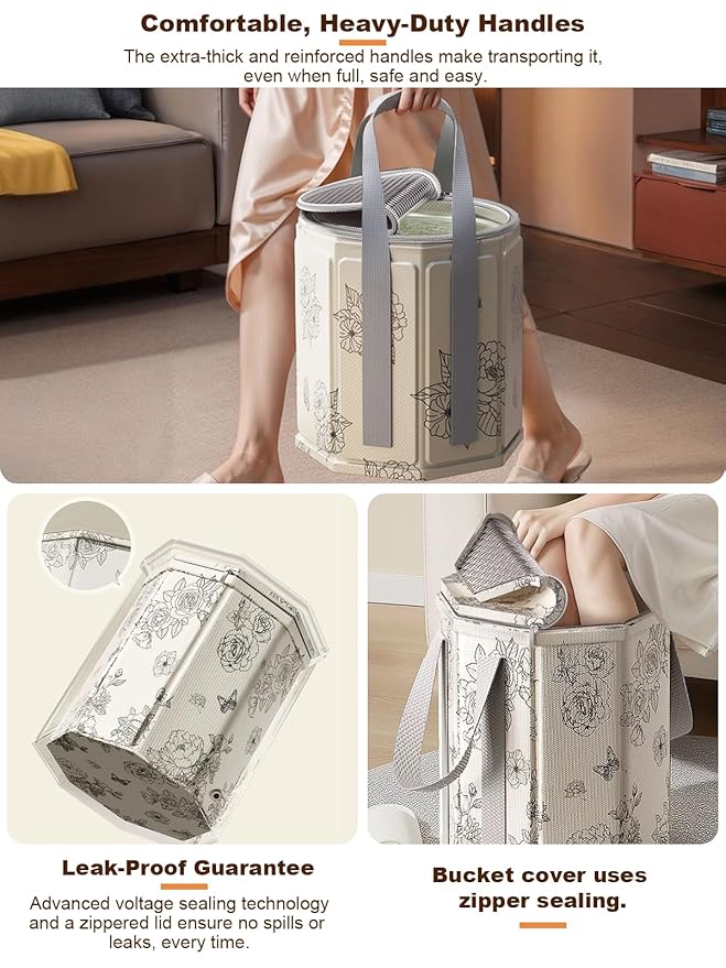 Foot Bath Basin Portable Travel Collapsible Foot Basin Folding Foot Bath Tub Soaking Feet Bucket for Camping Outdoor Washing