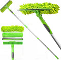 DSV Standard Professional Window Squeegee for Window Cleaning, 2 in 1 Rotatable Window Cleaning Squeegee Kit with Extension Pole, 62” Window Cleaning Tool for Indoor/Outdoor High Windows, Home, Car