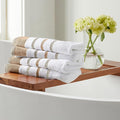 Great Bay Home Decorative Hand Towel Set - Luxury Cotton 4 Pack 26x16 Hand Towel Set - Luxurious, Ultra-Soft, Durable Towels for Bathroom Decor (Clay/Taupe)