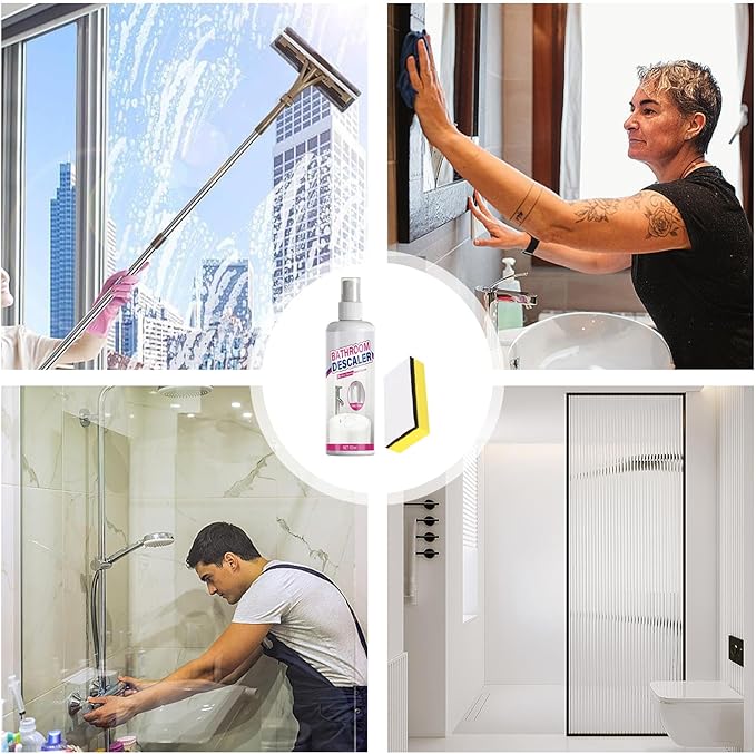 Bathroom Descaler, 100ml Powerful Cleaning Foam, Toilet Bowl Stain Cleaner Agent for Kitchen Sink, Bathtub, Glass, Tiles, Faucets, Shower Heads, Steel Furniture, Doors