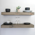 Urbandi Modern Floating Shelves 3 Inches Thick for Wall, Wide Shelves for Kitchen, Living Room, Bedroom, and Bathroom, Natural Pine Wood, Rustic Wooden Shelf, (Set of 2) (Aged Barrel, 24Lx3Hx6D)
