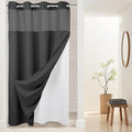 River Dream Heavyweight No Hooks Required Dotted Waffle Weave Shower Curtain with Snap in Liner -Stall 54W x 80H,Hotel Grade,Spa Like Bath Curtain,Graphite Grey